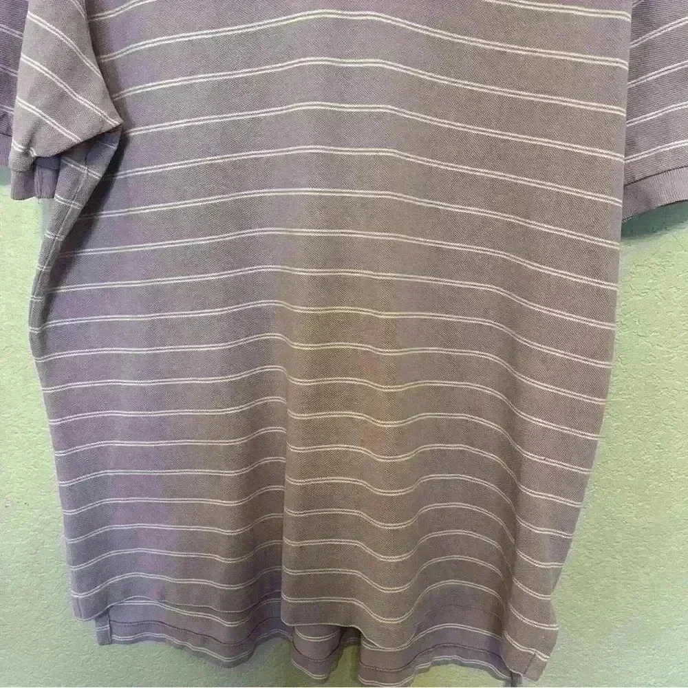 Ralph Lauren Polo Lavender and White Stripe Short Sleeve Men's Size XL